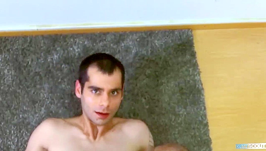 Big-Eyed Brunet Twink Gets Creampied in the Face by DirtyScout – 18+