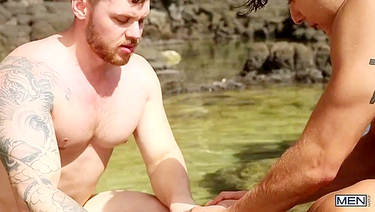 Beach Heat: Beaux Matt Angel Go Wild in Steamy Three-Way Fuck Fest – 18+