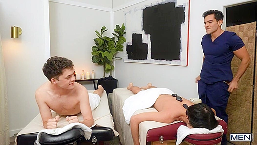 Hot Oil, Hotter Action: Horny Massage Turns into Anal Madness – Damian Night Troye Dean