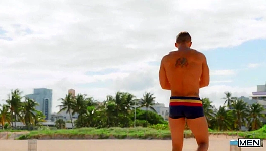 Sandy Beach Blowjob: Roman Todd Sucks Dick Deep Under the Sun – GodsOfMen