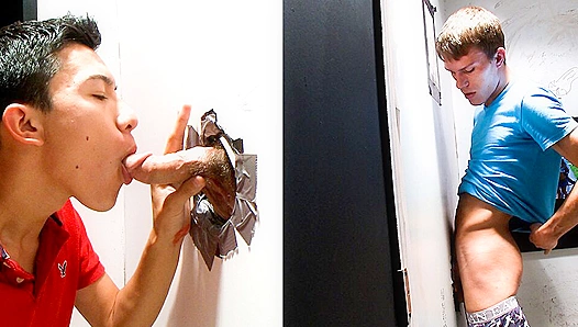 First Time Curiosity: Naive Guy Explores a Glory Hole Blowjob – Sean Alex 18+