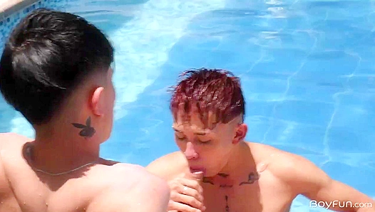 Steamy Poolside Encounter: Jackson Perceval Goes Wild With Horny Twinks – 18+