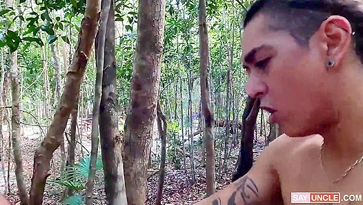 Alam Herrera Takes Charge—Bareback Action with Two Men Outdoors – Latin Leche