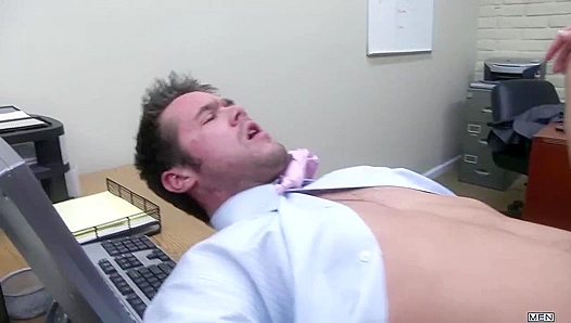 Hard Lunch Break: Hot Jocks Jerk Off Together During Work Hours – 18+