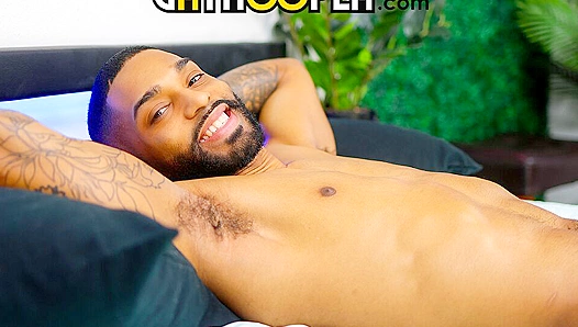James Harps Chiseled Frame Glows While Jerking His Massive Erect Cock – 18+