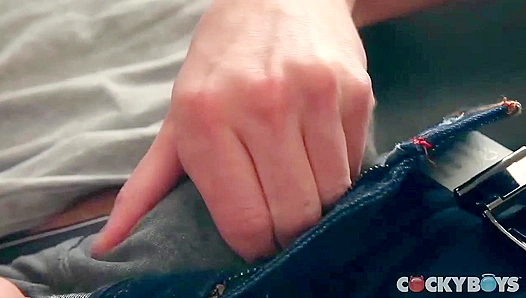 Andrew Strong Moans as He Strokes His Huge Erect Cock – CockyBoys 18+