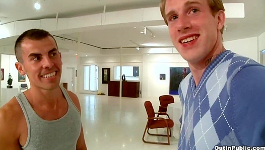 Beau Rides Hard on Massive Cock in Steamy Art Gallery Encounter – Outrageous Public Fun
