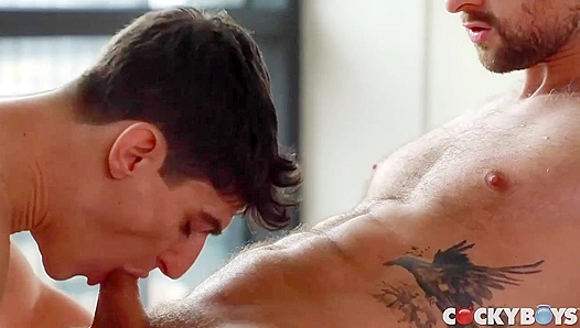 Aiden Ward Drew Dixon Go Head-to-Head in Wild Deepthroat Duel – Hot Gay Sex Scene