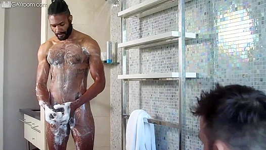 Steamy Encounter: Buck Richards Joins Hot Tryst in Sauna – Wild Interracial Fun