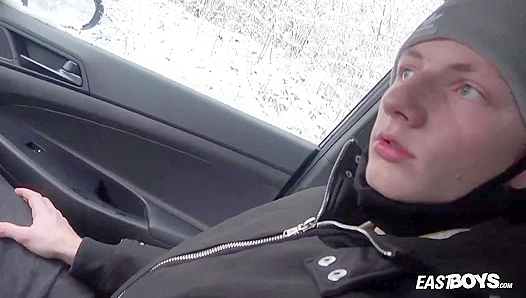 Stranded by Snow? Jerzy Fox Warms Up with a Steamy Handjob – EastBoys 18+