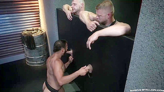Logan Stevens Overwhelmed as Three Horny Stallions Take Turns – RagingStallion