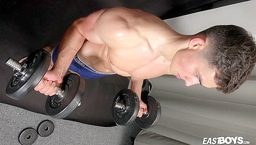 Oiled-Up Stud Emilion Flexes Hard Muscle—EastBoys Pure Temptation 18+