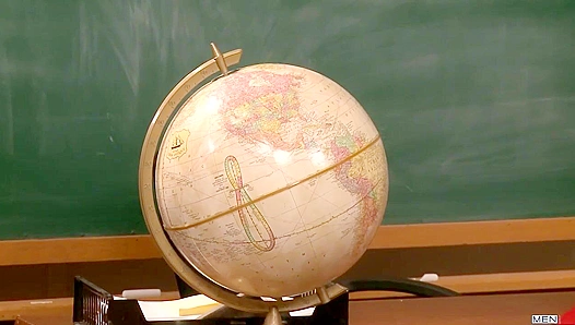 Hot Twinks Beg for Double Penetration — Wild Threesome in Classroom