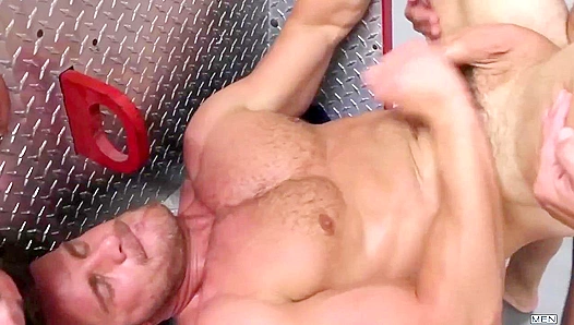Hot Firemen Collide: Rocco Reed vs Colby Jansen – Blazing Blowjob Showdown – GayPornHeat