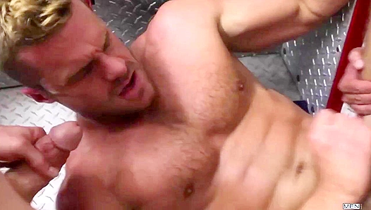 Hot Firemen Collide: Rocco Reed vs Colby Jansen – Blazing Blowjob Showdown – GayPornHeat