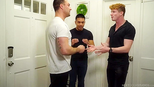 Triple Heat: Damien White, Max Lorde Kye Storm Get Wild At Home – GayPornFun