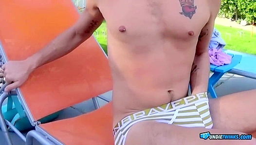 Justin Dean Teases with His Thick Hard-on Through Thin Trunks – NaughtyUndiesFun