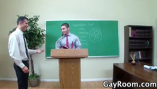 Lukes Tight Ass Gets Pounded by Marcos Fat Cock on Office Desk – GayXXX