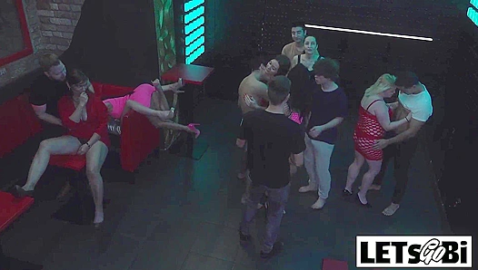 Bareback Fun Under Neon Lights: Hot Bi Action at the Gay Club – 18+