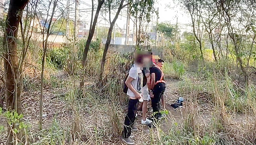 Rough Ride in the Woods: Security Guard Takes On Wild Gang Bang – GayPornNature 18+