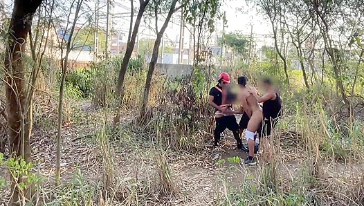 Rough Ride in the Woods: Security Guard Takes On Wild Gang Bang – GayPornNature 18+