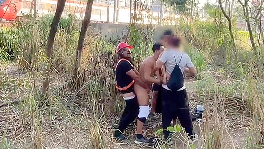 Rough Ride in the Woods: Security Guard Takes On Wild Gang Bang – GayPornNature 18+
