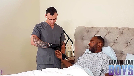 Hot Hunk Nurse Gags on Patients Massive Dick — Sucks Down Every Load – XXXGayTales 18+