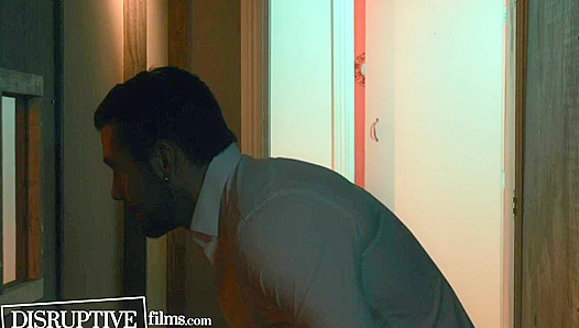 Carter Woods Spots Crush at Bathhouse, Watches Intense Three-Way Hookup — TinyGays 18+