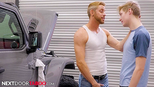 Tight Twink Takes It from Buff Mechanic Next Door – Hot Gay Anal Action