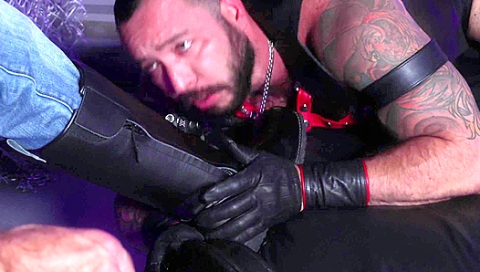 Leather Daddy Feasts on Ass Before Riding This Hung Latino Stud – Men Over 30