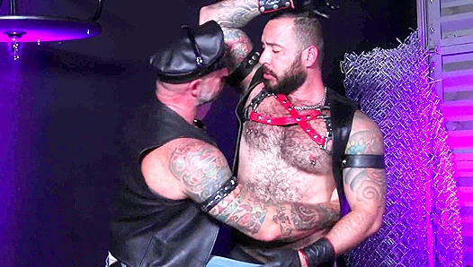 Leather Daddy Feasts on Ass Before Riding This Hung Latino Stud – Men Over 30