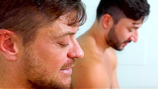 Double Trouble Under the Spray: Two Jocks Share One Hot Guy – 18+