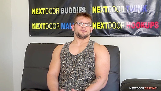 Hot Muscle Stud JERKS OFF Just Beyond the Wall – NextDoorCasting 18+