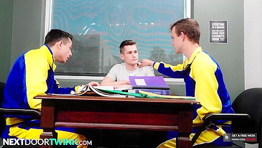 Tutored Tight: Twink Takes Lessons from Horny Jocks – Scott, Trevor, Kyle 18+