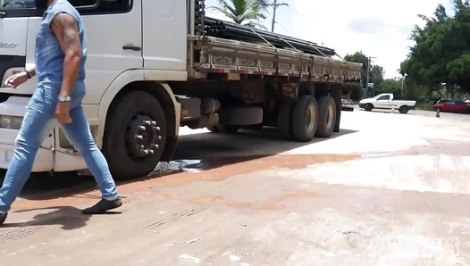 Truckstop Heat: Rough Blowjob Bareback Action Between Hung Drivers – 18+