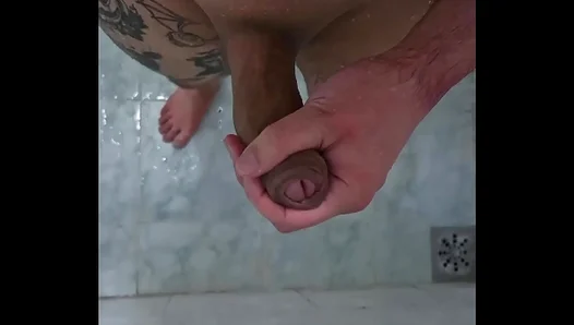 Massive Hard-On Under Hot Water: Straight Guy Jerks Off in Soapy Shower – GayPornHub