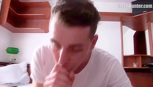 Deepthroat Glory: Young stud swallows massive creampie after wild anal ride –XXXGay