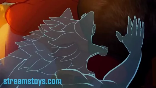 Beard to Beard Pleasure: Chubby Bears Swap Hot Blows Under Moonlit Flames – 18+
