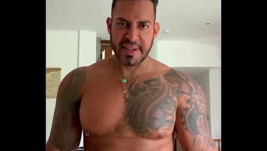 Viktor Rom Flexes Huge Muscles While Jerking His Thick Latin Cock – Solo Workout Madness