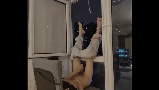 Slender Campus Boy JERKS OFF by the Window Then Takes a HOT NATURAL BLOWJOB – 18+