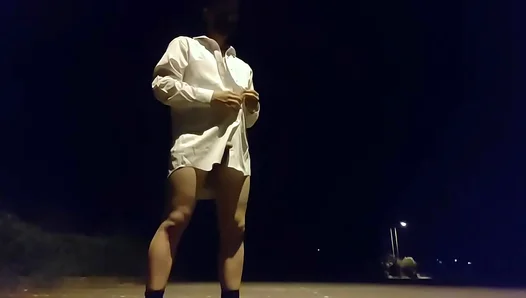 Hot Outdoor Tease: Teen Nonos Steamy Solo Masturbating Moment – 18+