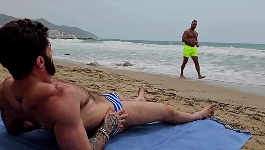 Huge-Muscle Latino Arab Stallions Fuck Hard Bareback on Beach – Raw Passion