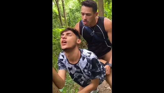 Craving That Tight Ass Outdoors — Wild Naked Encounter With Hung Brazilian Twins 18+