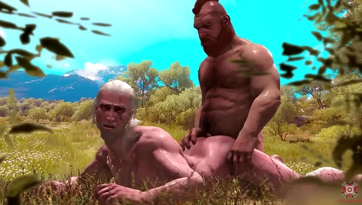Witcher Dominates Under the Sun: Hot Outdoor Anal Ride – GayPornXL 18+