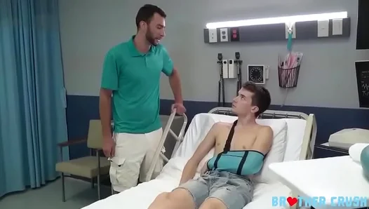 Stepbrothers Steamy Secret: Brian Deepthroats Alex in Hot Hospital Encounter – HD 720p