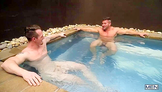 Jackson, Cooper, Mason Max Get Wet in the Hot Tub – Wild Anal Fun