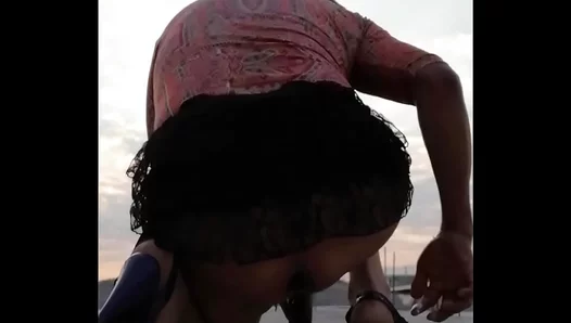 Sun-Drenched Desires: Lingerie Twinks Tease with Big Dildos on Rooftop – 18+