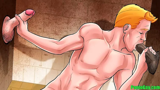 Prison Pleasures: Hot Glory Hole Blow Job Between Inmates – 18+