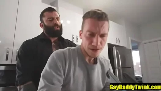 Markus Takes His Twink Hard Bareback in the Kitchen—Hot Daddy Energy 18+