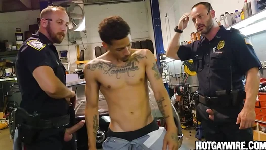 Cuffed Claimed: Hot Cop Duo Dominates Thug in Steamy IR Scene — Pt 2